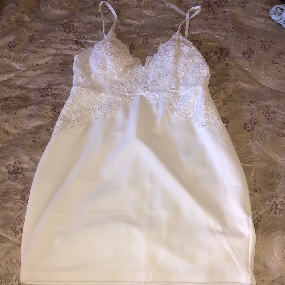 Lace top mini dress